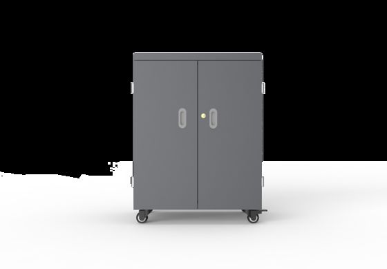 54 Ports USB Charging Cart with Cooling Fans and Ventilation Holes and Medical Standard Wheels for Tablets