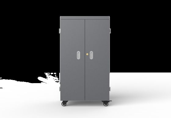 64 Slots USB Charging Cart with 4 Wheels with Brake 100-250V Input Voltage and Cooling Fans